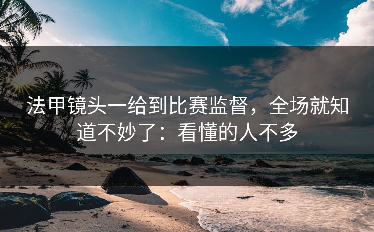法甲镜头一给到比赛监督，全场就知道不妙了：看懂的人不多